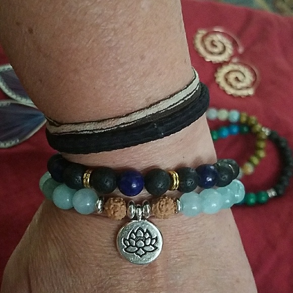 Chakra Healing Blue Prayer bohemian bracelet Amazonite - Picture 2 of 2